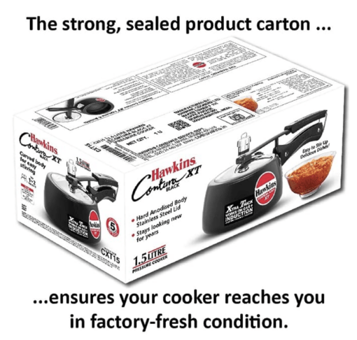 Hawkins 1.5 Litre Contura Black XT Pressure Cooker, Hard Anodised Inner Lid Cooker, Small Induction Cooker, Extra Thick Handi Cooker, Black (CXT15) - Image 2